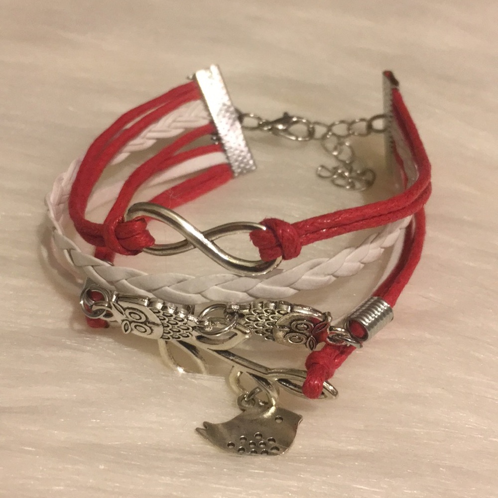 Multilayered Leather Charm Bracelet